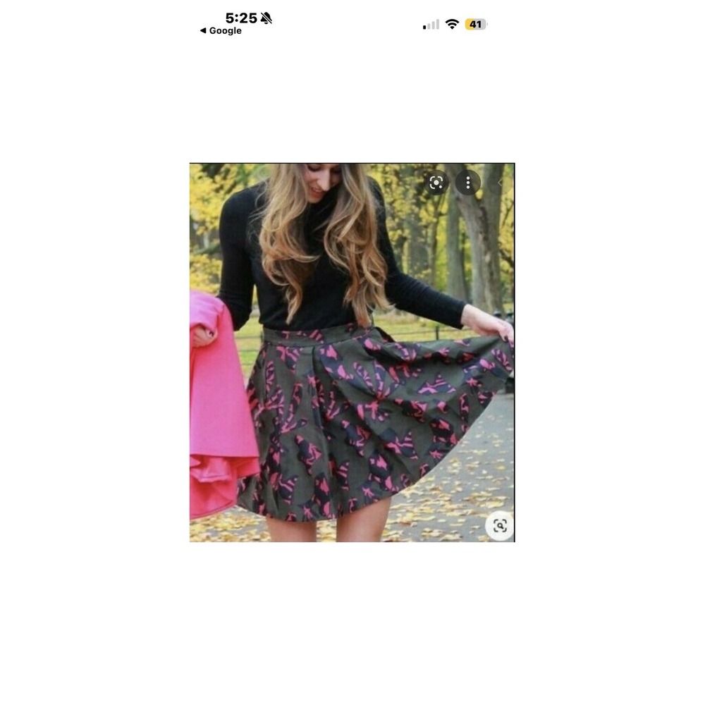 Banana Republic Fit & Flare Skirt Camo Womens 6 Pink Green Pockets